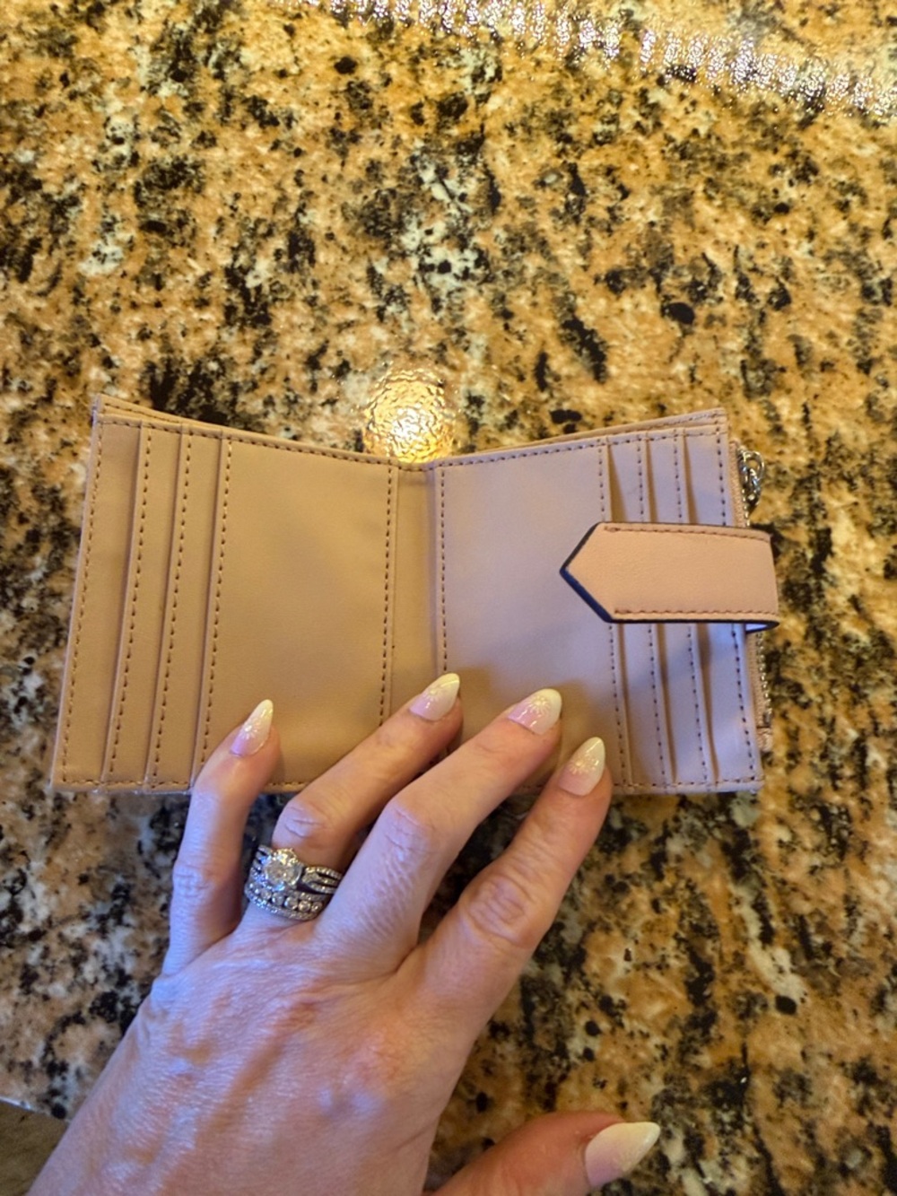 Guess Light Pink Signature Card Case with Strap - Picture 2 of 6